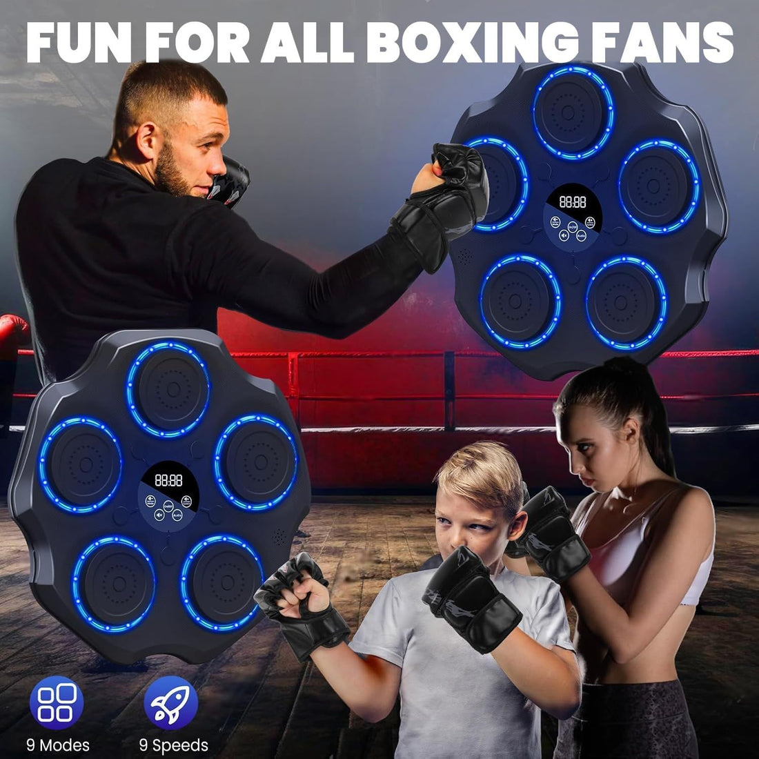 🥊 Smart Musical Boxing Machine 2025 | Bluetooth LED Wall-Mounted Boxing Trainer
